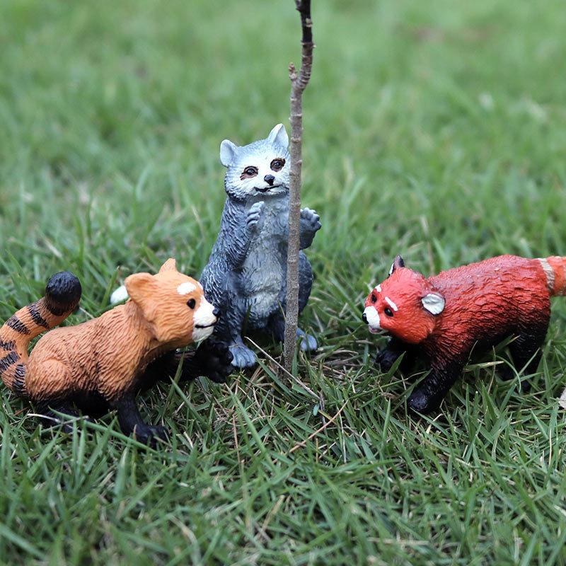 Oenux Simulation Wild Figurines Lesser Panda Raccoon Lemur Model Action Figures Forest Animals Home Education Kids Toy Gift