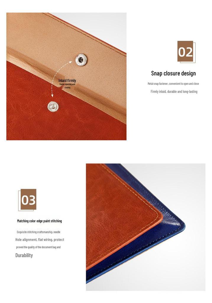 Waterproof Leather A4 Document File & Storage Bag