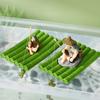 Floating Aquarium Decor Miniature Garden Decor Old Man Fishing Floating Raft Design Fish Tank Landscape Decoration