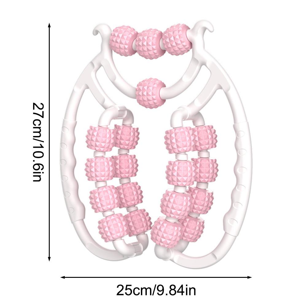 Doppelring Bein-Klammer 20 Rollen, Oberschenkel-/Kegel-Trainer, Schlankheitsmassagegerät für Zuhause, Anti-Cellulite Schmerzlinderung
