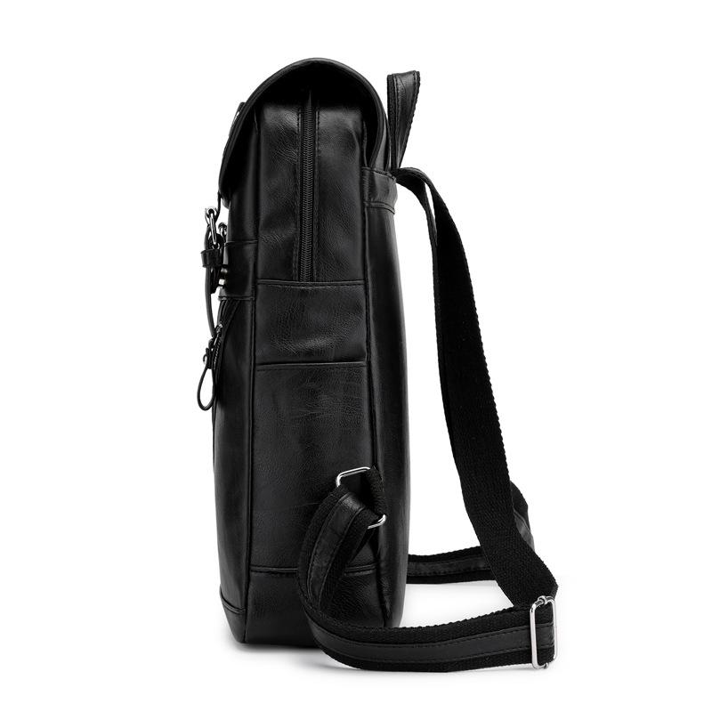 Large Capacity Soft PU Backpack for Men and Women Casual Bags Trendy Men and Middle School Students School Bag Computer Travel Backpack