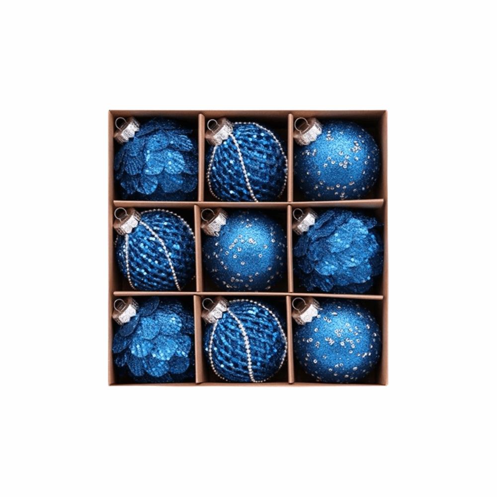 9PCS 8cm Christmas Ball Ornaments Foam Holiday Ball Ornaments New Christmas Ornament Set Home Decor