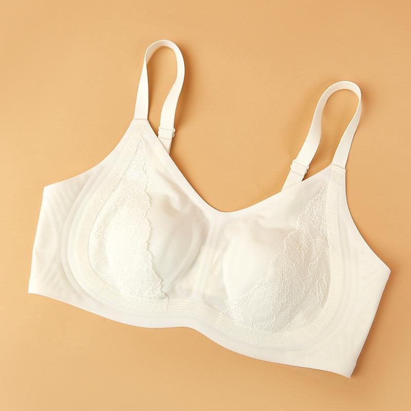 Ultra-Thin Breathable Mesh Bunny Ear Crystal Cup Bra with Lift and Seamless Design 2XL (90/40 ABC)
