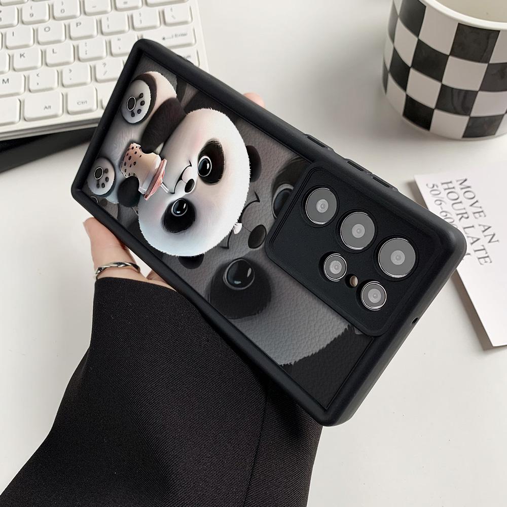 Silicone Panda Case For Samsung S25 Ultra A16 A15 A06 A05 A05s A55 A54 S24 FE S23 Plus S22 A53 A35 A34 A33 A25 A14 A13 Cover