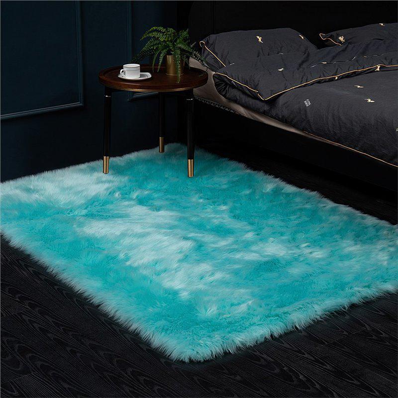 Nordic Style Plush Living Room Carpet - Cute Full Coverage Imitation Wool Rug for Bedroom & Sofa Area.