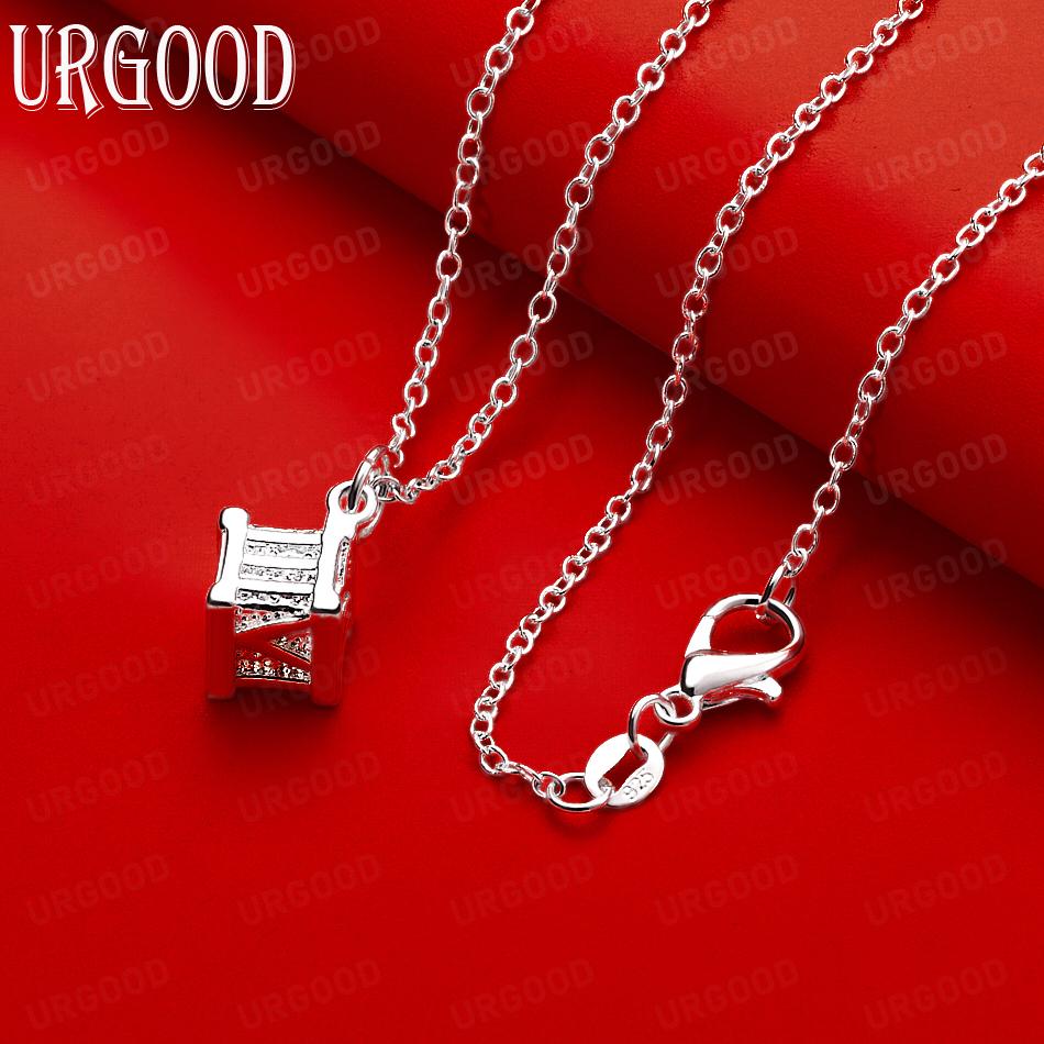 925 Sterling Silver Minimalist Cube Pendant Necklace - Stylish Evening Jewelry