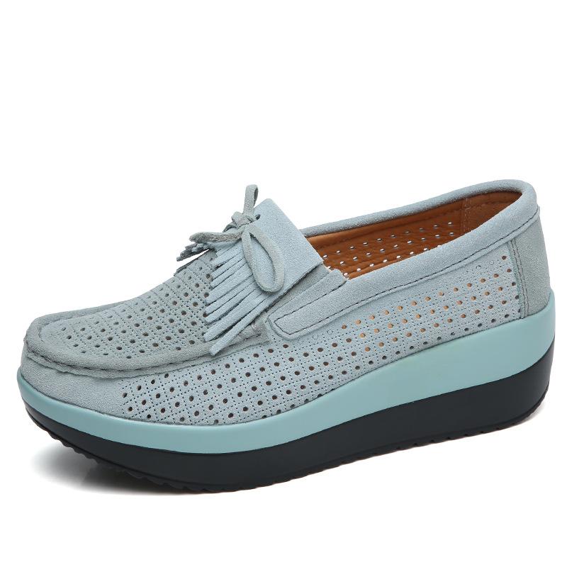 

Spring and autumn slope heel single shoes women s rocking shoes large size platform beanie shoes women s soft sole mother shoes women s shoes 41