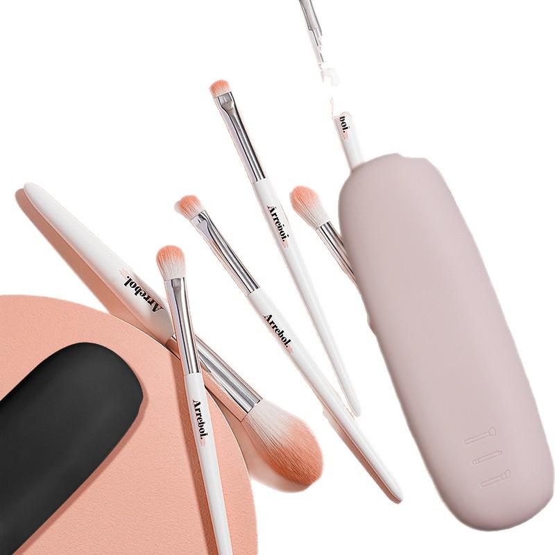 Portable Silicone Makeup Brush Storage Bag - Dustproof Travel Beauty Organizer
