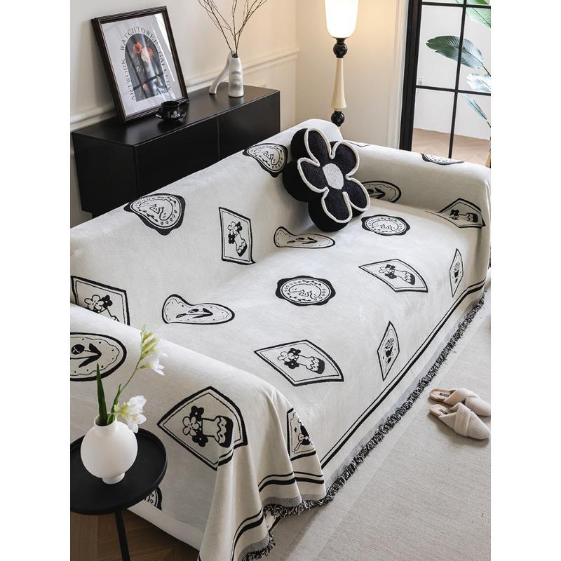 Modern Simple and Light Luxury High-Grade Sofa Cover Cloth Four Seasons Universal Sofa Towel Anti-Scratching Full Covered Straight Row Sofa Cover
