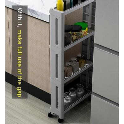 Estante de almacenaje para cocina para productos, estante lateral para nevera, 2/3/4 capas, extraíble con ruedas, organizador de baño, estante, soporte para huecos, nuevo