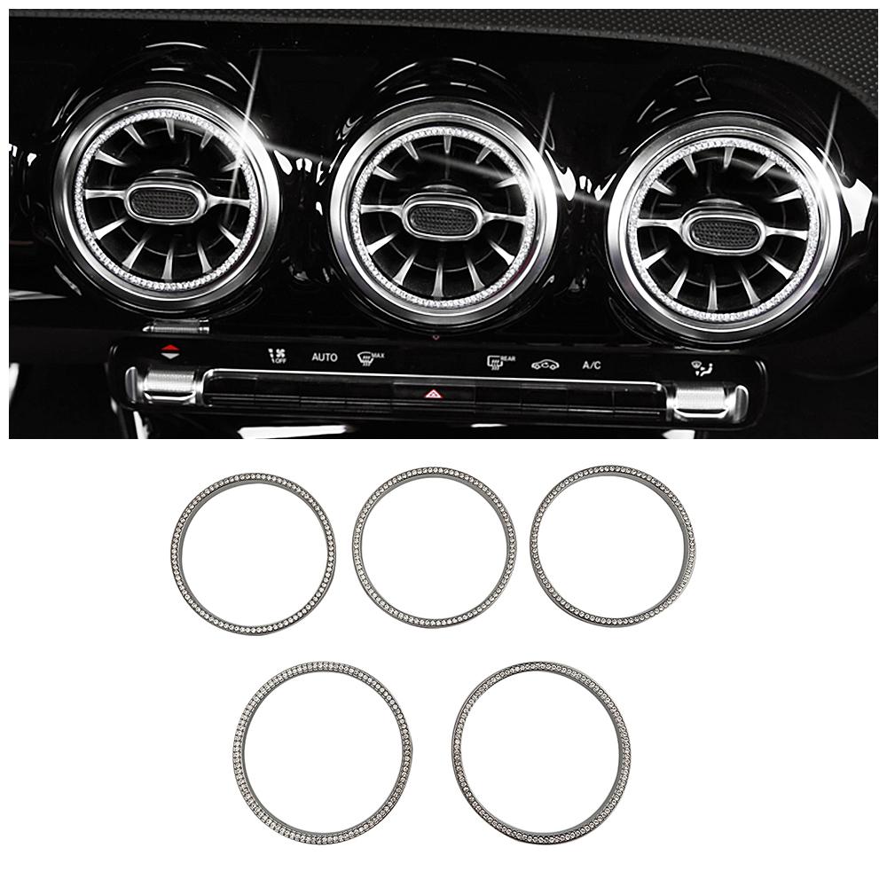 For Mercedes Benz CLA Class CLA180 CLA200 CLA220 2020 2024 Central Control Air Conditioner AC Vent Outlet Crystal Trim Ring