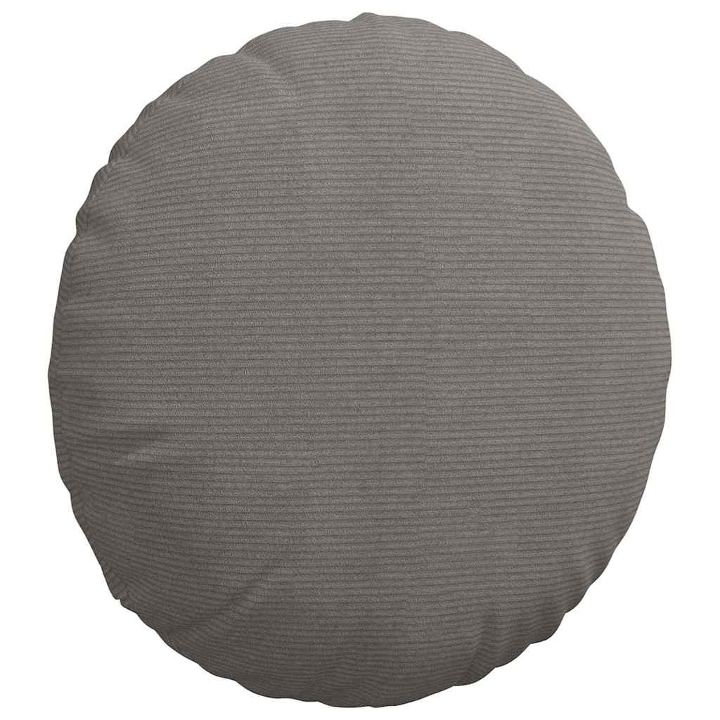 Seat Cushion 2 pcs Light Grey Ø50 x 19 cm Cord Fabric
