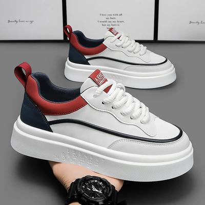 Men's Shoes 2026 Spring Summer Breathable Casual Shoes Men's Lace Up Wear-resistant White Platform Sneakers Vulcanize Shoes