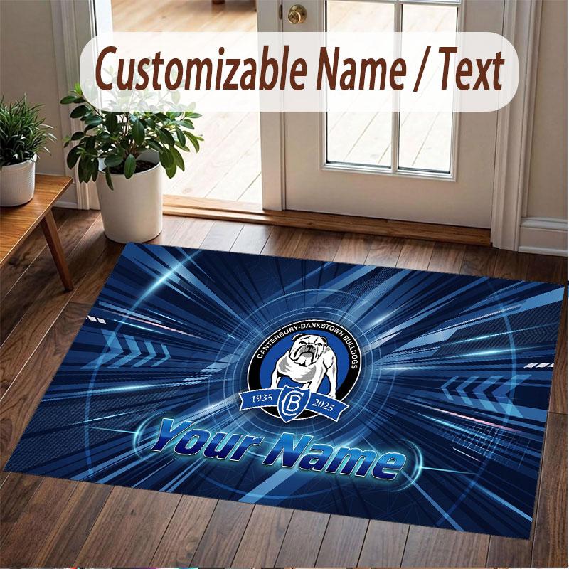 Custom Rug Canterbury-Bankstown Bulldogs Pattern Print Name Text Soft Non‑Slip Floor Carpet for Home Indoor Decoration