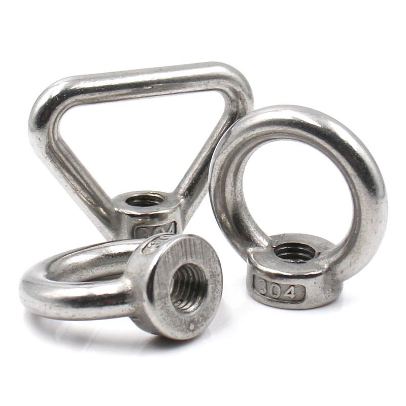 1-3pcs 304 Stainless Steel Ring Eye Nuts Triangle / Round Ring Eye Lifting Nuts M3-M30