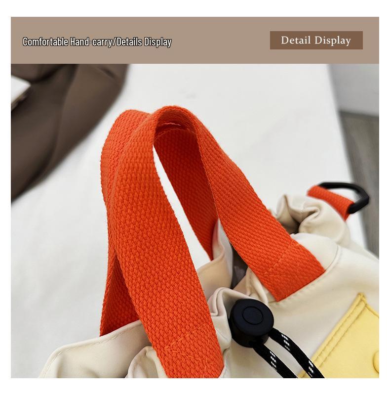 Korean Style Women's Lightweight Drawstring Shoulder Tote: Casual, Stylish & Perfect for Work, Commute, Travel, or Going Out.