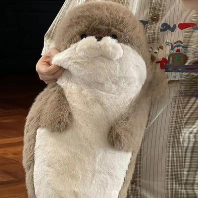 Kawaii Cartoon Sea Creature Sea Otter Plush Doll Pillow Blue Seal Sea Otter Stuffed Animal Birthday Gift For Boys And Girls
