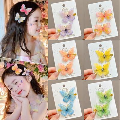 4/6pcs Colorful Butterfly Bow Hair Clip For Baby Girls Cute Rhie Side Barrettes Princess Fairy Hairpin Set Fashion Accessories