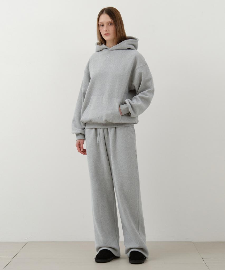 Soft Pastel Brushed Embroidered Hoodie_Melange Gray(W25-Tp44)