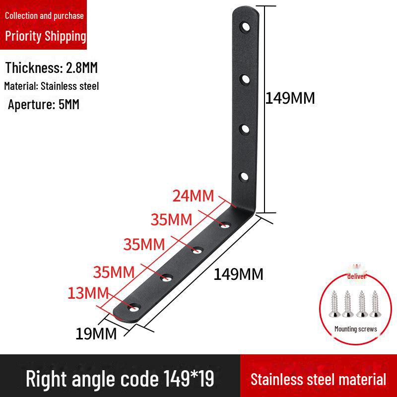 L-förmiger Regalträger aus Edelstahl, 90-Grad-Rechtwinkelverbinder