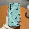 For Samsung Galaxy A17 A16 A15 A14 A13 A07 A06 A04 A01 Phone Cases Blue Porcelain Cat Matte Silicone Anti Drop Lightweight Housing For Samsung Bumpers