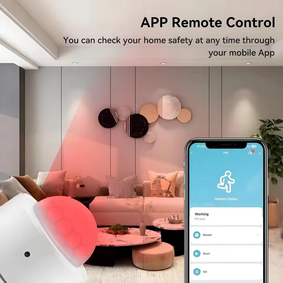 Tuya Zigbee Mini Smart PIR Motion Sensor+Light Sense Human Body Infrared Motion Sensor Anti Theft Remote Control Smart Life