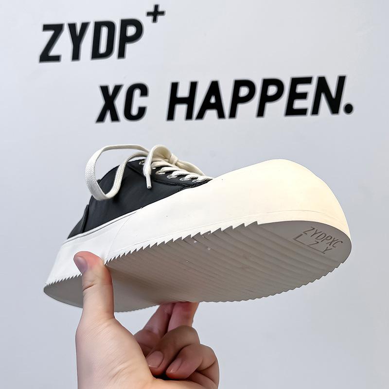 Summer Casual Board Shoes Men's Black Platform Heightening Big Head Derby Shoes Casual Leather Shoes 24326-A