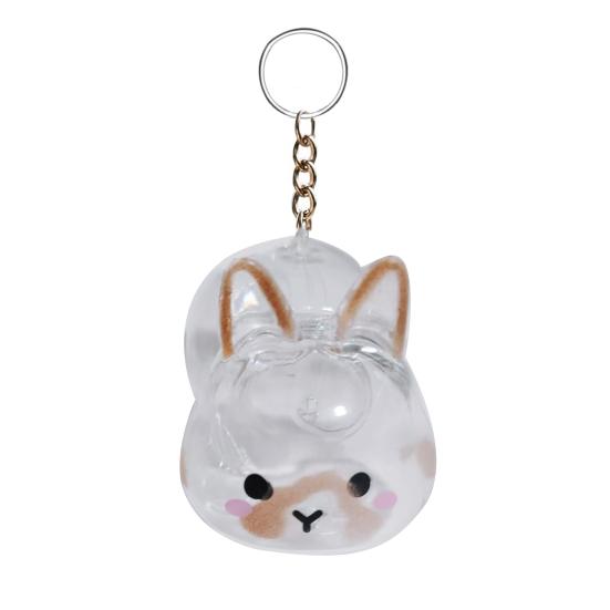 Dog Hair Collector Charm Keychain Transparent Pet Fur Keepsake Capsule Rabbit Memorial Pet Hair Collection Bottle Charm with Keyring Gift for Pet