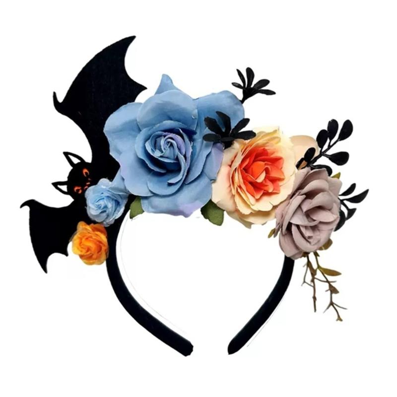Realistic Rose Bat Hairband Halloween Party Accessory Comfortable Resin Plastic Detailed Design Long Wear