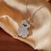 Teddy Bear Necklace Pendant S925 Zircons