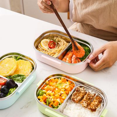 Thermisolierte Lunchbox Edelstahl Lunchbox Facheinsatz Japanischer Stil Auslaufsicherer Behälter für Schüler