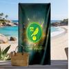 Norwich City Gepersonaliseerde Bedrukte Strandlaken Voetbal Logo Steun Aangepaste Naam Tekst Absorberende Handdoek Voor Sport Reizen Speciaal Cadeau