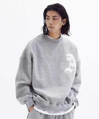 Akesi Signature Ballon-Überfleece-Sweatshirt Melange Grau