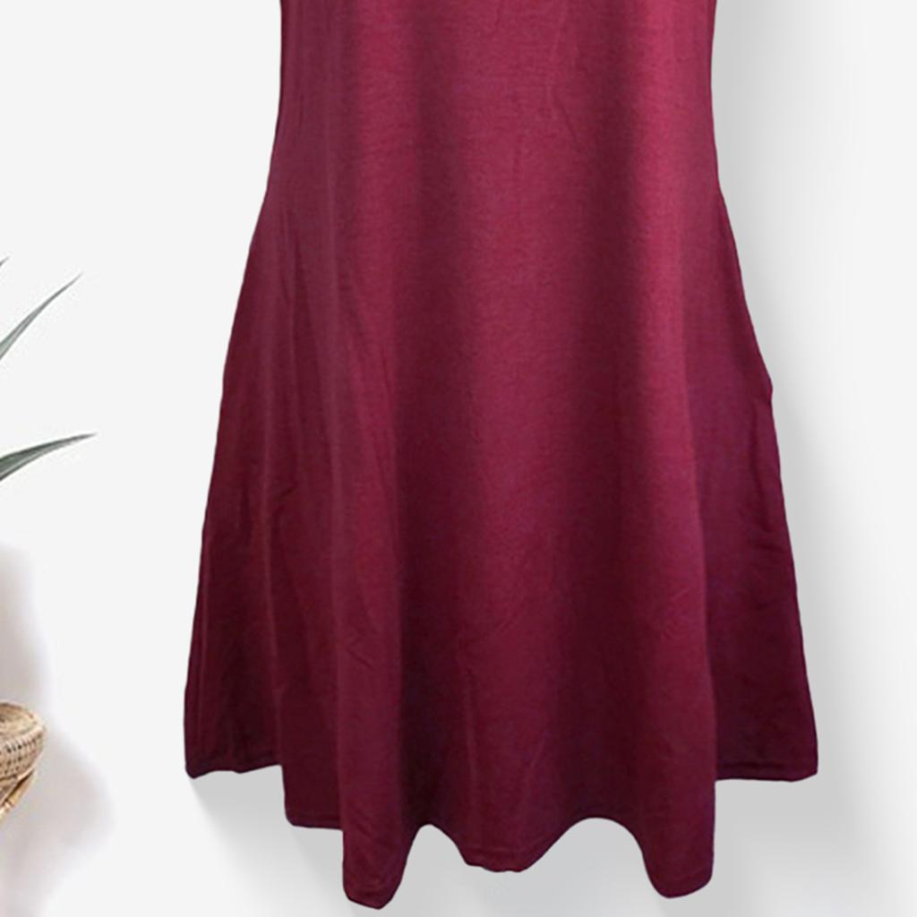 Yousheng Summer Mini Dress with Pockets Sleeveless A-line Round Neck Solid Color Above Knee Length Short Dress Dating Beach Party Dress