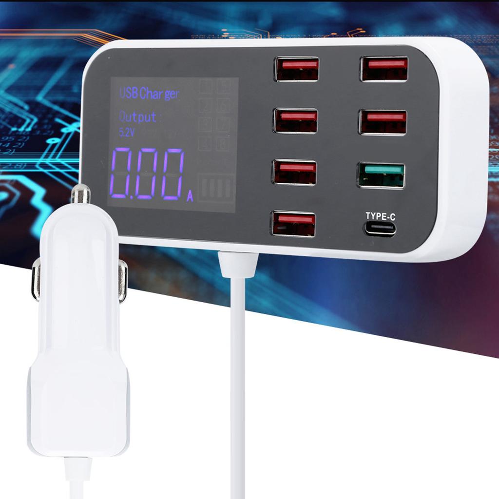 8 Ports Multiple USB Fast Chargers Charging Station Hubs Digital Display for IOS Android