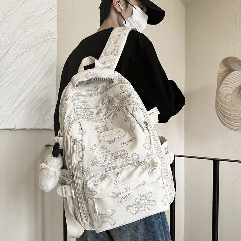 College style ins printed student schoolbag spring new graffiti large-capacity junior high school backpack