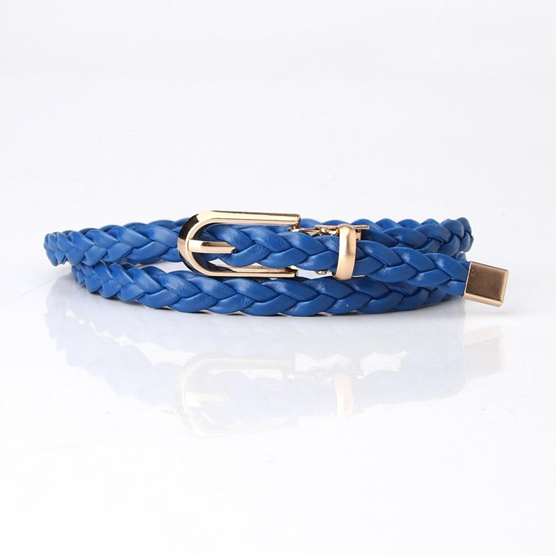 Korean Style Fashionable Women's Knitted Thin Belt Women's High-end Dress Suit Small Belt Pin Buckle Belt