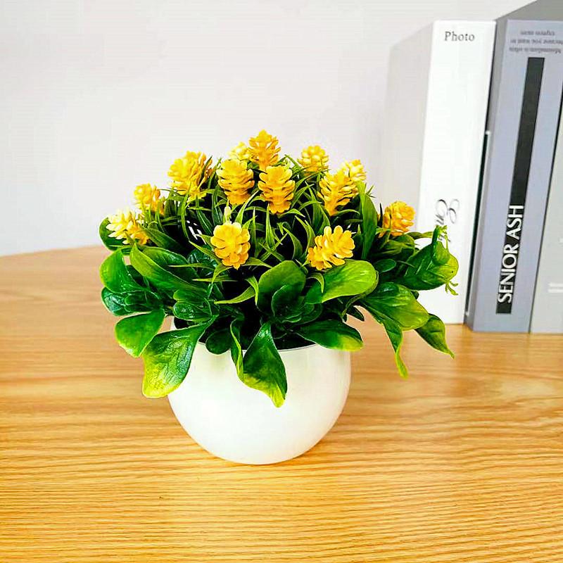 Plant Simulation Pinecone Potted Living Room Desktop Decoration Green Plants