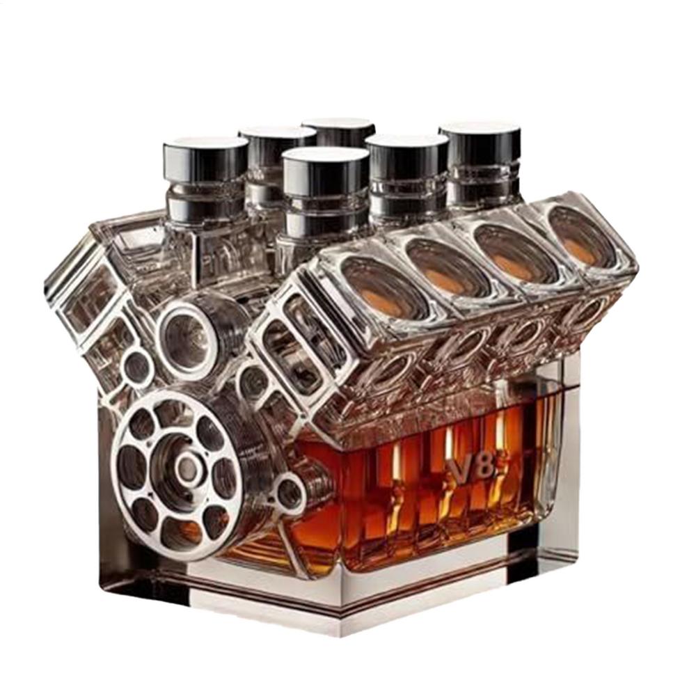 

V8 Engines Shape Wine Decanter Crystal Whiskey Decanter Creative Alcohol Separator Decanter Bar Gadgets for Tequila Bourbon Gift