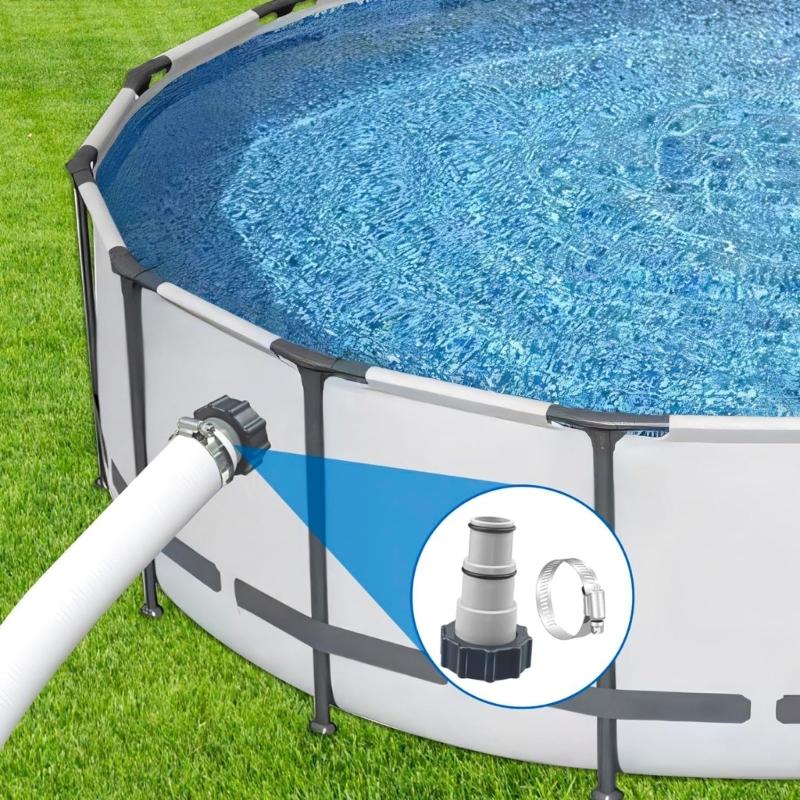 Swimming Pool Hose Fittings Including Clamps Washers 1.5inch to 1.25Inch Threaded Adapters for Pool Pump Connections