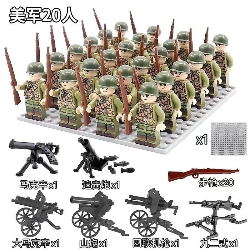 Colecție set păpuși Al Doilea Război Mondial seria militară arme saci de nisip Figurine Jucării de Asamblat Creeper pentru Copii Jucării Educative