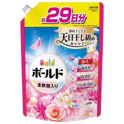 Bold Bold Liquid Laundry Detergent with Fabric Gorgeous Sun and Premium Blossom 690g Softener, Scent, Refill,