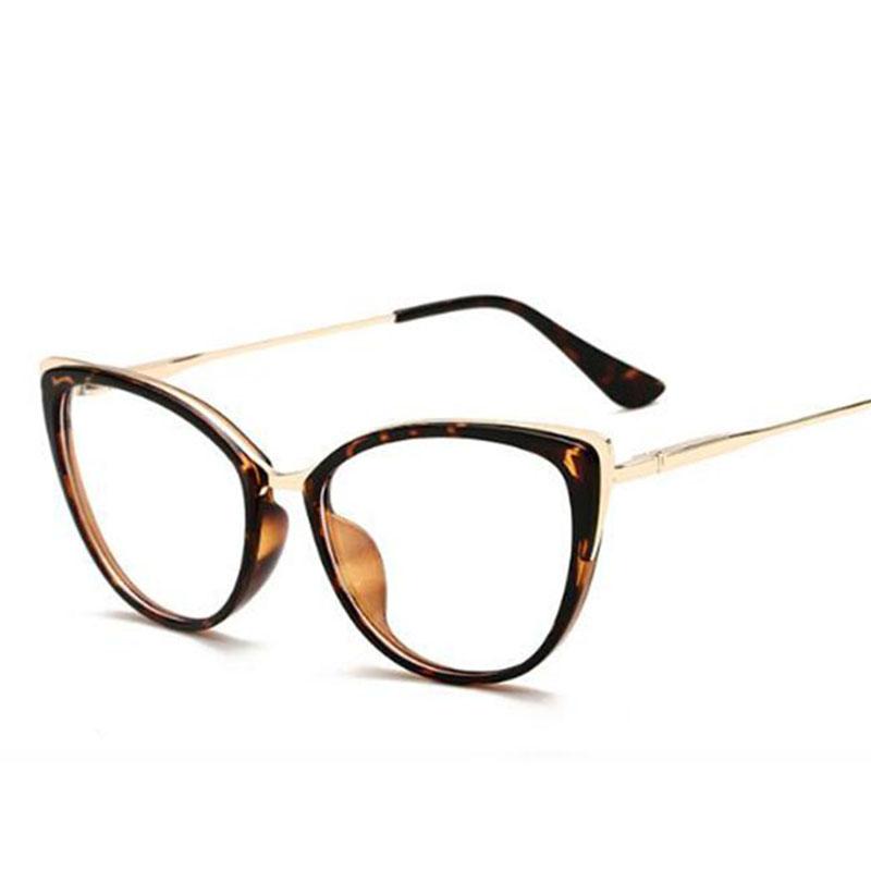 Cat Eye Spectacle Women Transparent Frame Optical Eyewear Myopia Glasses Diopter 0 -0.5 -0.75 -1.0 -2.0 -2.5 -3.0 To -6.0