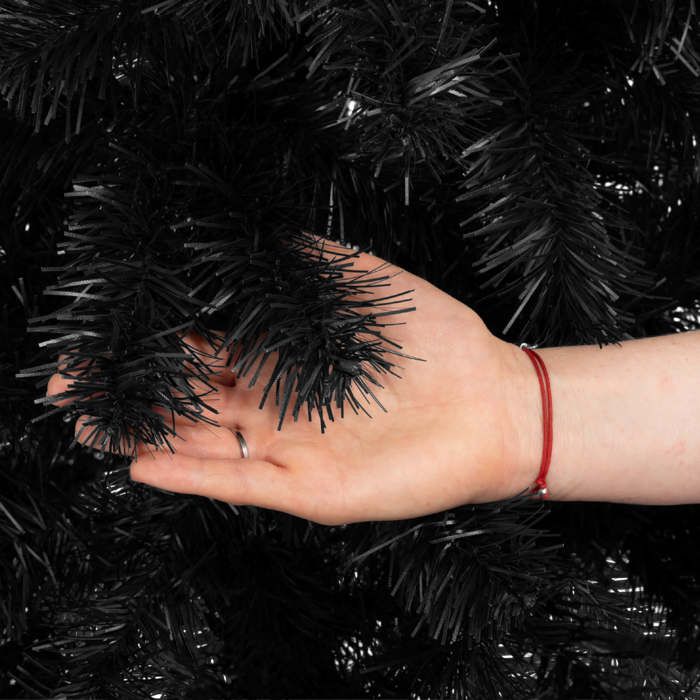 Sapin De Noël - SPRINGOS - Noir - 180 Cm - Aiguilles Écologiques - Montage Facile