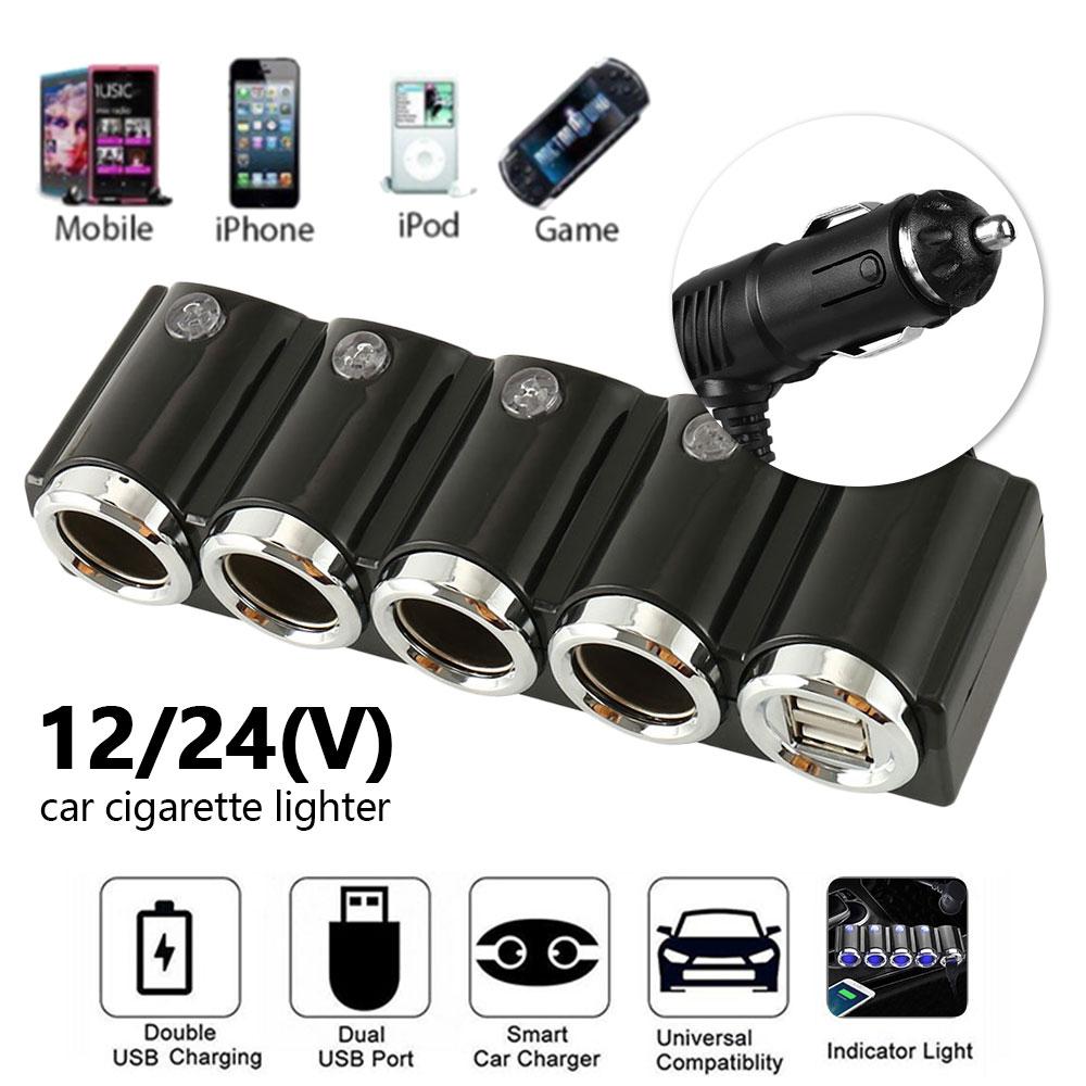 180w Car Charger Adapter Car Cigarette Lighter Socket Splitter 4 USB Ports Fast Charging Qc3.0 for Cars Trucks Suv