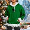 Women's Christmas Casual Fleece-Lined Hoodie With Long Sleeves And Pockets Sweatshirt Top