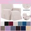Eleganter einfarbiger wasserdichter Stretch-Sesselbezug mit strapazierfähigem Möbelschutz