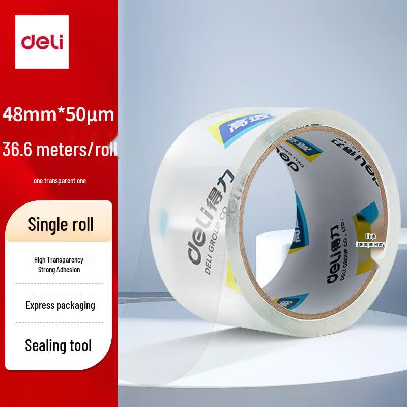 Deli High-Transparency Packing Tape, 3 Rolls