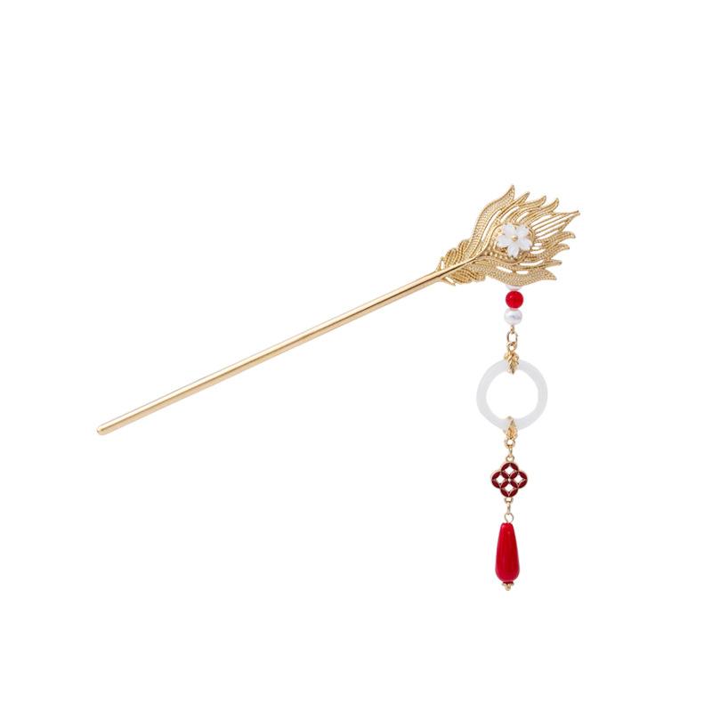 Nowy Chiński Styl Ceremonia Ślubna Krok Chwost Wisiorek Wsuwka do Włosów Starożytny Styl Feniks Kwiaty Wysoki Smak Wsuwka do Włosów Ozdoby do Włosów Hanfu