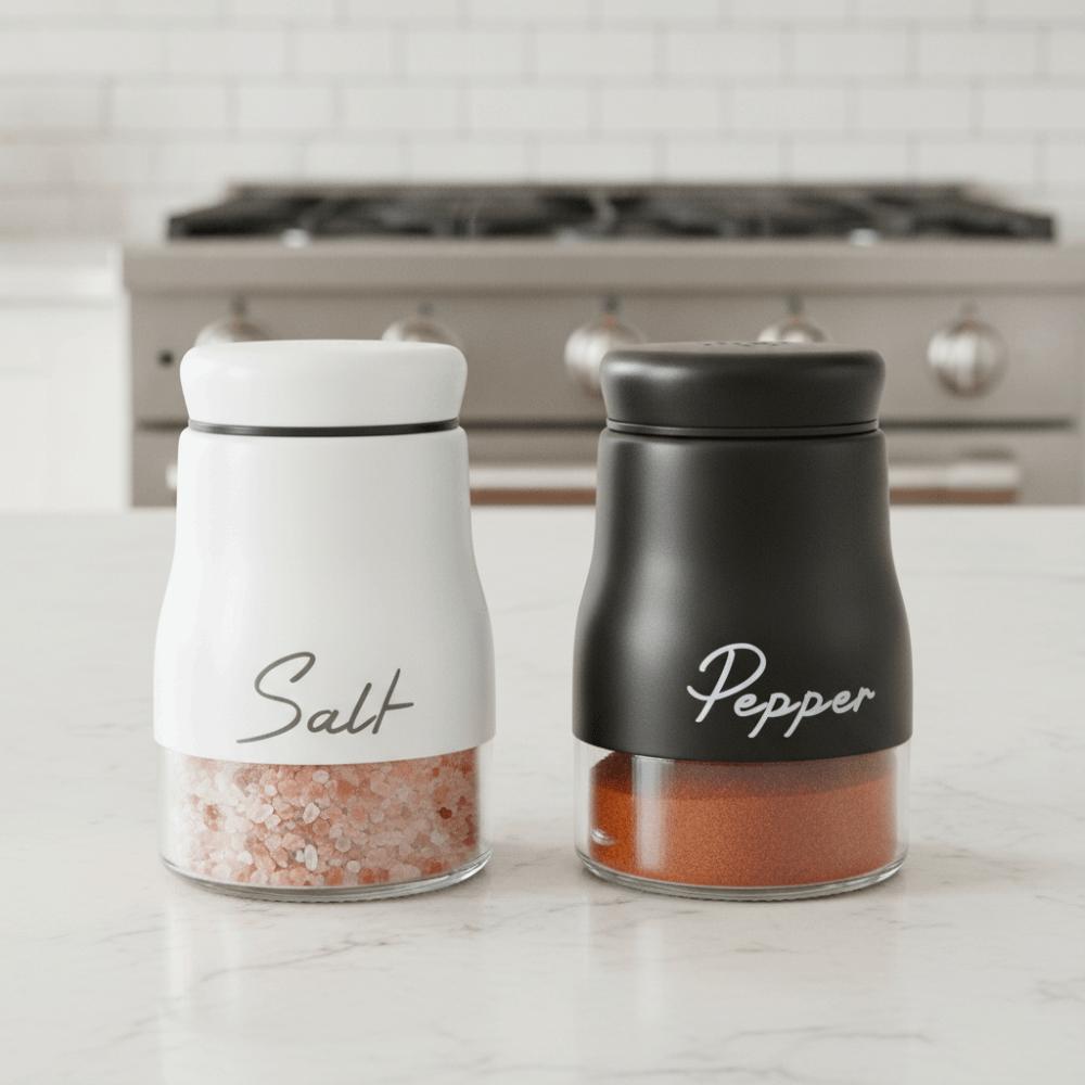 2PCS Leak-proof Salt Pepper Bottle Set Moisture-proof Salt Pepper Dispenser Seasoning Bottle Chef